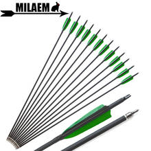 6/12/24pcs 31.5inch Archery Mix Carbon Arrow Spine 500 OD7.8mm ID6.2mm 100Gr Point Tip 4inch Turkey Feather Shooting Accessories 2024 - buy cheap