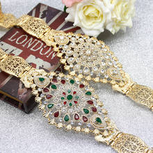 SUNSPICE-MS Moroccan Caftan Wedding Belt For Women Gold Color Rhinestone Belt Adjust Length Waist Chain Bridal Body Jewelry Gift 2024 - buy cheap