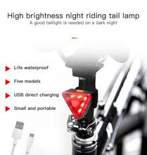 LED Bike Rear Light Triangle Bicycle Tail Light USB Rechargeable Cycling Taillight Night Riding Safety Warning Lamp 2024 - buy cheap