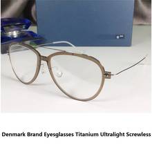 Denmark Brand Eyesglasses Titanium Glasses Frame Ultralight Anti Blue Light Screwless Spectacle Myopia Reading Eyewear 6547 New 2024 - buy cheap