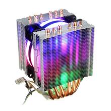 6 Heat Pipe Cpu Cooler Led Fan 3 Line Cpu Fan Cpu Heatsink For Intel 775/1150/1155/1156/1366 For Amd All 2024 - buy cheap