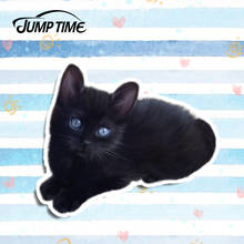 Jump Time 13cm x 11cm Cute Little Black Cat Graphics Car Stickers Vinyl Car Wrap Funny Decal Car Window Laptop Bumper Motorcycle 2024 - buy cheap