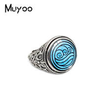 New Fashion Avatar The Last Airbender Antique Rings Kingdom Jewelry Air Nomad Fire And Water Tribe Jewelry Glass Dome Rings 2024 - buy cheap