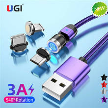 UGI-Cable magnético de carga rápida 3 en 1 para teléfono móvil, Cable Micro USB tipo C para IOS, Samsung, Oneplus y Xiaomi, 3A 2024 - compra barato