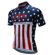 Cycling Jersey Mens Bike Jersey Shirt USA Team MTB Summer Short Sleeve Mountain Road Bicycle Clothing top Ropa ciclismo Maillot 2024 - buy cheap