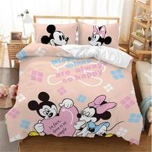 Disney-Juego de ropa de cama con estampado 3D de Mickey Mouse, bonito edredón, funda de almohada, dormitorio, textil decorativo para el hogar para niños y niñas 2024 - compra barato