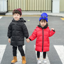 Детское пуховое хлопковое пальто модная детская верхняя одежда для мальчиков и девочек осенне-зимняя легкая теплая парка 2024 - купить недорого
