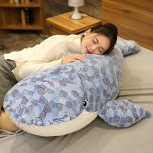 Ballena Azul de 50-150cm para niños y niñas, peluches de animales suaves, almohada para dormir, muñecos de peces de tiburón 2024 - compra barato