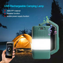 Ao ar livre 4 em 1 lâmpada de acampamento tocha usb recarregável alto-falante luz de pesca energia móvel candeeiro mesa lanterna verde/preto 2024 - compre barato