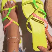 Sandalias planas sin cordones para mujer, zapatos de verano con Puntera abierta, informales, para playa 2024 - compra barato