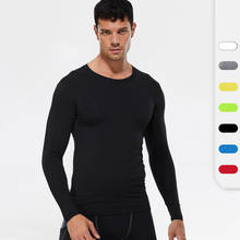 Homens correndo camisa de compressão manga longa treino treino de fitness treino t camisa musculation topos roupas esportivas logotipo personalizado 2024 - compre barato