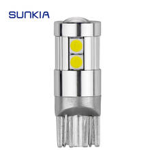 Sunkia 1 pçs t10 168 w5w marcador lâmpada branco azul amarelo led auto cunha cauda lado bulbo 3030 9smd canbus luz de afastamento do carro 2024 - compre barato