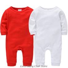 Baby Girls Blank Rompers Solid Color Long Sleeve 100% Cotton Infant Toddlers Clothing Newborn One-Pieces roupa de bebes Infantil 2024 - buy cheap