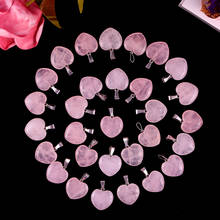 В форме сердца розовый кристалл ожерелье с кварцевым камнем из натурального шелка оптом 50 шт./партия Подвески "сделай сам" для изготовления ювелирных изделий для женщин подарок 2024 - купить недорого