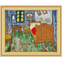 Van Gogh's bedroom counted printed on the canvas 11CT 14CT DIY kit wholesale Chinese Cross Stitch embroidery needlework Sets 2024 - buy cheap