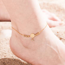 Hot Women Simple Stainless Steel Anklet Bracelet Rhinestone Smiley Pendant Leg Chain Lucky Leg Jewelry Suitable for Girls Gifts 2024 - buy cheap