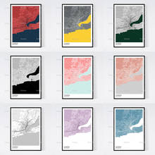 Dunedin mapa nórdico retro minimalismo pintura cartazes e cópias na lona arte da parede modular fotos decoração casa presente 2024 - compre barato