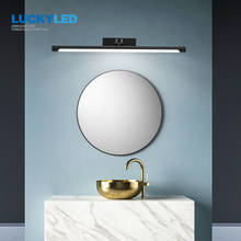 LUCKYLED-luz Led para espejo de baño, candelabro nórdico de 8W, 40CM, AC85-265V, lámpara de pared, accesorios de iluminación impermeables, color negro y plateado 2024 - compra barato