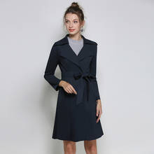 Casaco trench coat feminino plus size, roupas femininas para áreas externas jaqueta elástica para mulheres kj132 2024 - compre barato