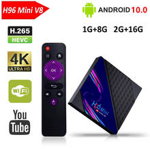 H96 mini v8 android 10.0 smart tv box 1080p 4k 3d media player 2.4g wifi android caixa de tv h96 mini v8 rk3228a youtobe conjunto caixa superior 2024 - compre barato