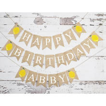 Lemonade Birthday Party Decorations, Personalized Lemon party banners, Summer Lemons Happy Birthday Bunting 2024 - buy cheap