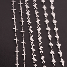 50cm Stainless Steel Dolphin Heart Connection Chain Accessories for DIY Necklaces Bracelets Jewelry Making Wholesale Chains 2024 - buy cheap