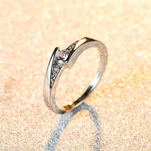 Классическое женское тонкое кольцо с белым кристаллом, минималистичные серебряные обручальные кольца из циркония для женщин, Очаровательные Круглые обручальные кольца для невесты 2024 - купить недорого