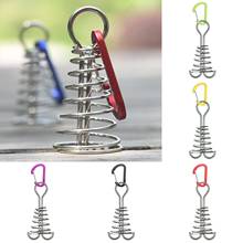 AD-Spiral Shape Tent Hooks Tent Rope Buckle Hook Pallet with Carabiner Spring Outdoor Camping Tent Pull Point Clip Accessories 2024 - buy cheap