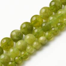 Natural Stone Green Peridot Round Loose Beads Beads For Jewelry Making Handmade DIY Bracelet Accessories 6 8 10mm 15''Inches 2024 - buy cheap
