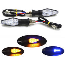 Luz led âmbar 12led + azul para seta de motocicleta, pisca-pisca, indicador universal, 1 peça