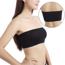 Sujetador Bandeau sin costuras para mujer, ropa interior Sexy, Tops de tubo, Top negro sólido, Top corto, ropa íntima de marca 2024 - compra barato