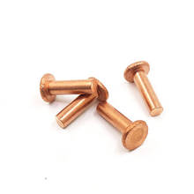 10pcs M4 flat head copper rivets hat solid rivet hand tap rivetings knock riveting GB109 5mm-40mm length 2024 - buy cheap