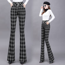 High Waist Casual Pants pants Women's Plaid Pants Fall New Flared Pants Women's Slim pants cargo pants women pants for women 2024 - buy cheap