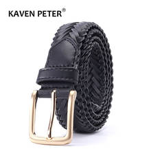 Black PU Leather Belt For Women Pin Buckle Jeans Luxury Brand Female Belts Casual Braided Strap Designer High Quality Waistband 2024 - buy cheap