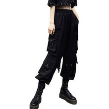 Fashion Hip Hop Long Pockcts Trousers Streetwear Black Casual Cargo Pants Capris Women High Waist Wide Leg Pants Loose 2024 - buy cheap