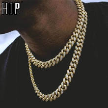 Hip Hop 1Set 13MM Full Iced Out Paved Rhinestones Miami Curb Cuban Chain CZ Bling Necklaces For Men Jewelry 2024 - buy cheap