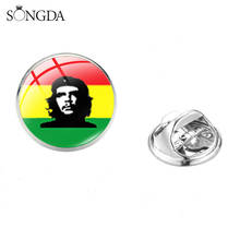 Jamaica Singer Bob Marley Collar Pins Reggae Harajuku Printed Glass Round Brooches Backpack Clothes Jackets Accessories 2024 - buy cheap