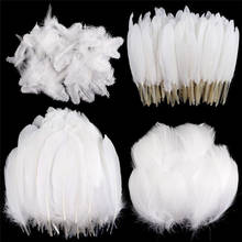 High quality Mixed batch100pcs/lot White goose/turkey feather DIY duck feathers for crafts decor jewelry wedding pheasant plumas 2024 - buy cheap
