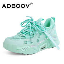 ADBOOV Leather Mesh Summer Platform Sneakers Women 2020 Chunky Shoes Ladies Trainers Footwear 2024 - buy cheap