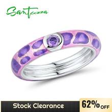Rainmarch 925 Серебряное кольцо для женщин простой фиолетовый камень разноцветной эмалью ручной работы кольцо вечности вечерние ювелирные изделия 2024 - купить недорого