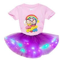 Conjunto de roupas da princesa para meninas, conjunto com duas peças vestido de festa de aniversário e camiseta 2020 2024 - compre barato