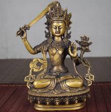 Copper Statue New collection antique copper ornaments antique handicraft gifts zhenzhai decoration hand sword Guanyin Manjusri B 2024 - buy cheap