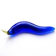 Handmade navy blue murano Glass Slugs figurine Silver foil ornament home garden decor charms accessories holiday gifts for kids 2024 - buy cheap