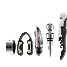 Wine Opener Kit Set Including 5 Pcs Tool Stainless Steel Wine Opener Kit Pourer Wine Ring Wine Decanter Bottle Opener Cutter 2024 - buy cheap