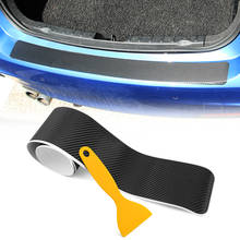 Universal Trunk Rear Guard Plate Sticker Car Rear Bumper Trim Anti-Kicked Scratch Protection Sticker Strip 3D Carbon Fiber Film 2024 - buy cheap