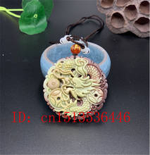 Colgante de dragón de jade Natural chino para hombre, amuleto tallado a mano, joyería, accesorios de moda, regalos 2024 - compra barato