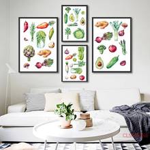 Nordic Home Decoration Vegetables Cabbage Avocado Tomato Canvas Painting Poster Modular Wall Art Pictures For Living Room 2024 - buy cheap