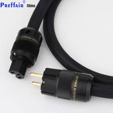 Preffair  D504S  Silver Plated Audiophile AC Power Cable Pure Black Power Cord Cable HIFI HI END Schuko US 2024 - buy cheap