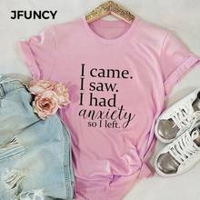 JFUNCY-Camiseta de talla grande para mujer, Camiseta con estampado de letras para mujer, Camiseta de algodón de manga corta, Camiseta holgada informal para mujer 2020 2024 - compra barato