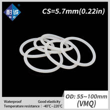 1PCS/lot Silicone rubber oring VMQ CS 5.7mm OD55/60/65/70/75/80/85/90/95/100mm O Ring Gasket Silicone O-ring waterproof 2024 - buy cheap